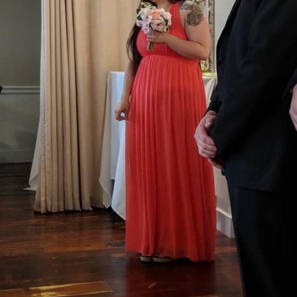 Maid of honor dress! Guava colored, worn once! - Picture 1 of 2